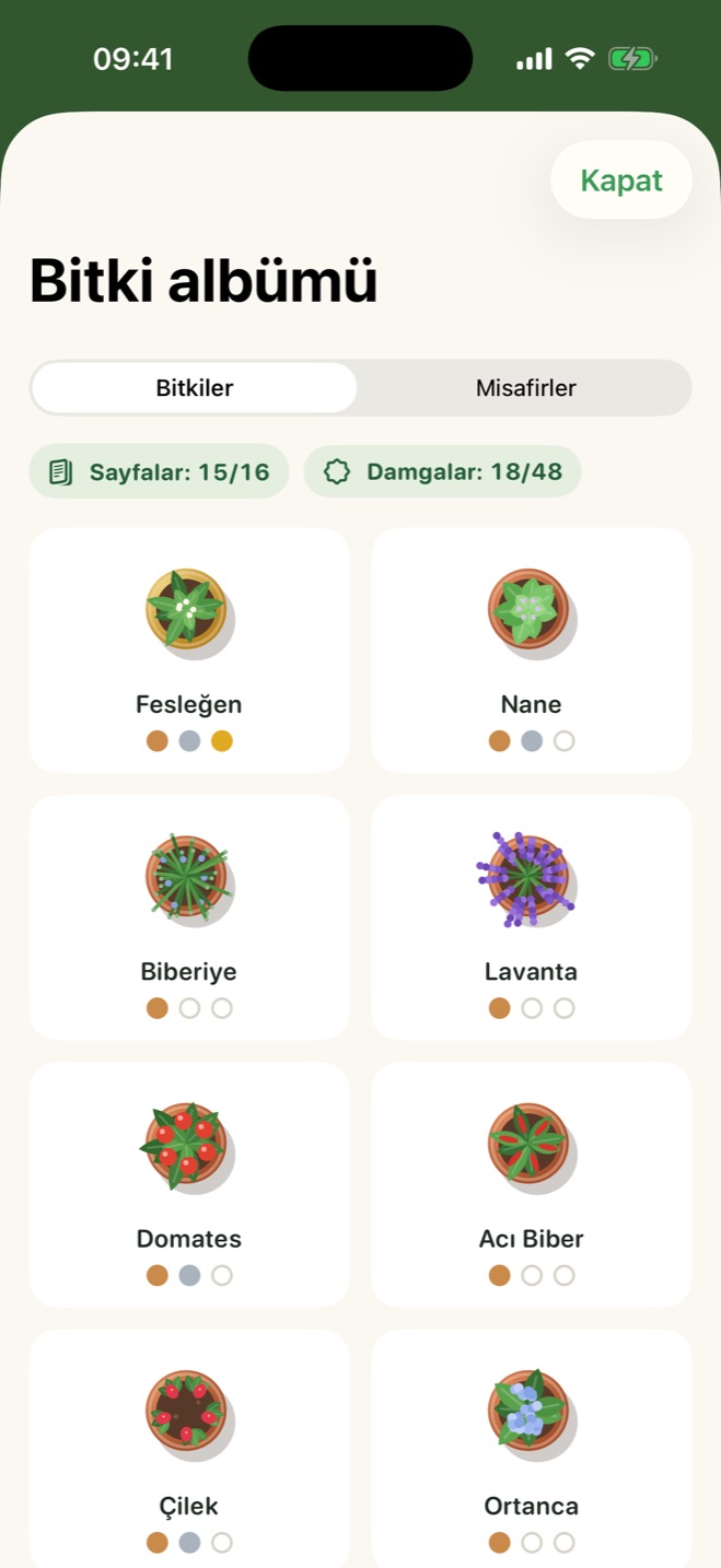 Sayfaları ve hasat damgalarıyla bitki albümü