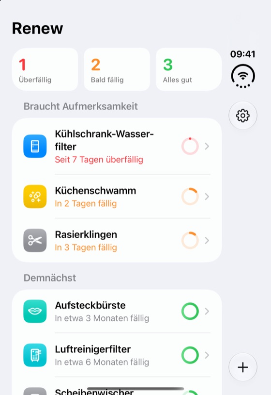 Renew auf dem Außendisplay des iPhone Duo