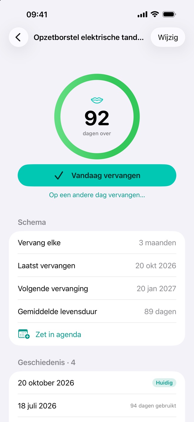 Renew met een opzetborstel die nog 92 dagen meegaat